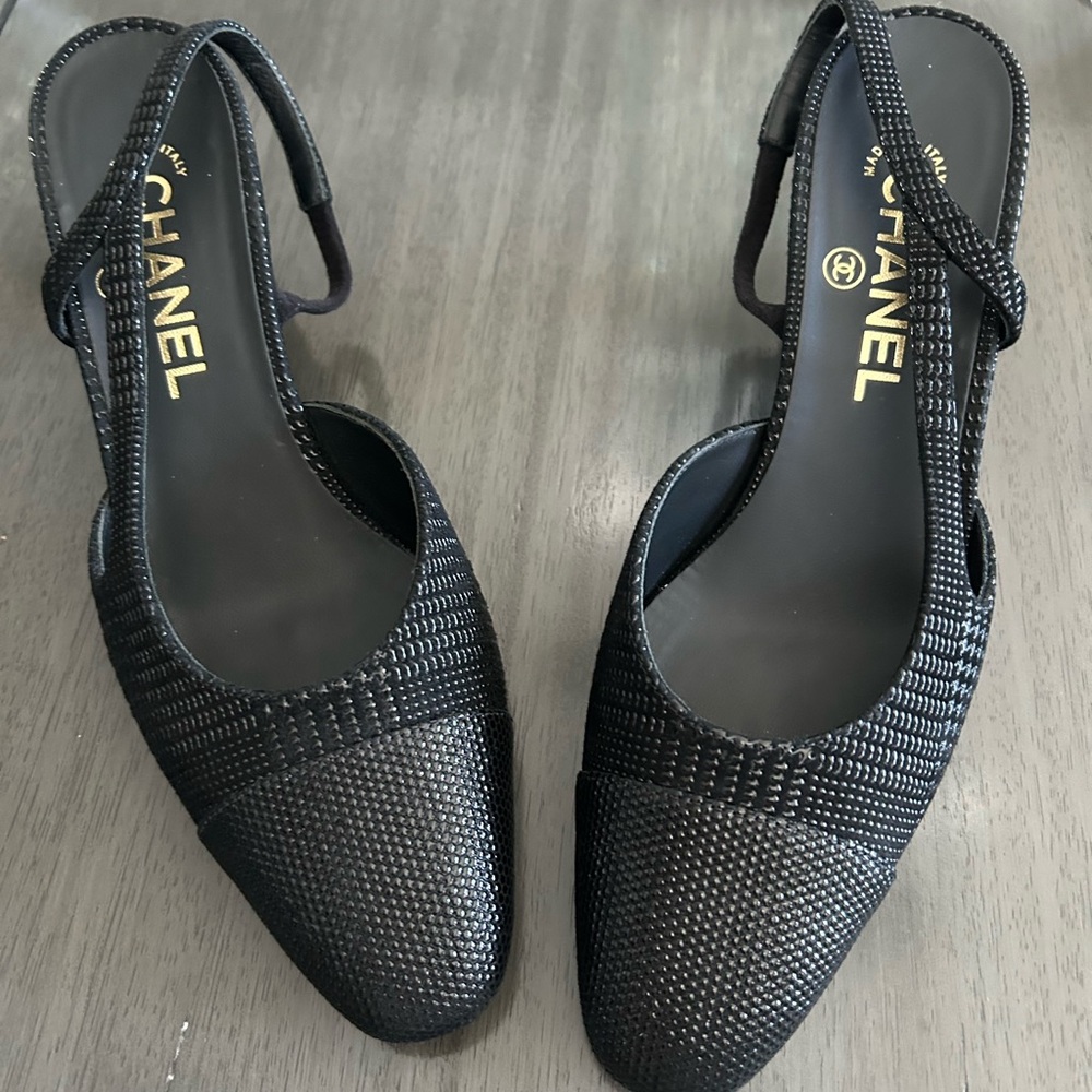 Chanel Black Women's Slingback Shoes